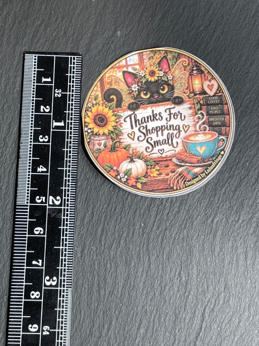 48/$25 Artisan Thank You Stickers — Autumn Sunflower Teal & Pumpkin Palette - Picture 6 of 6